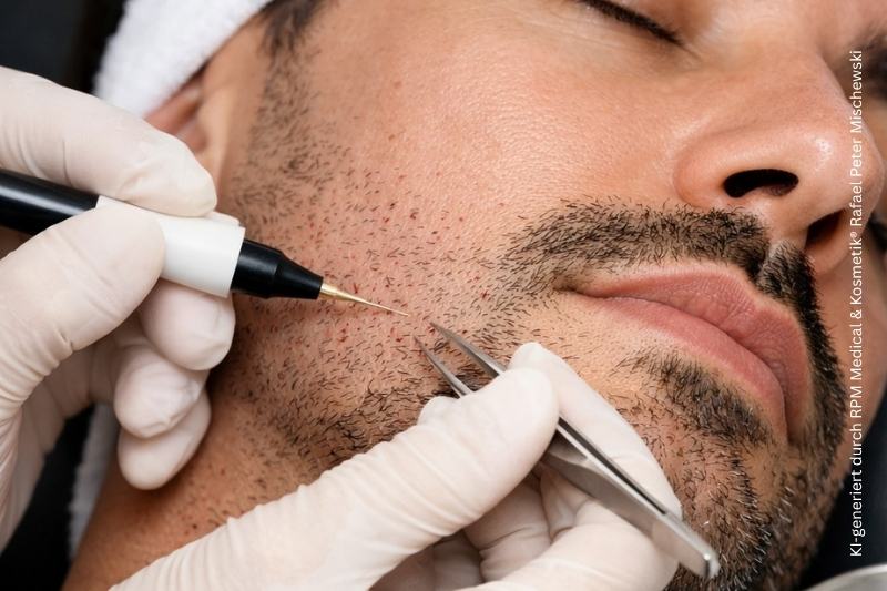 Barthaarentfernung - Nadelepilation - Elektroepilation nach Barthaartransplantation