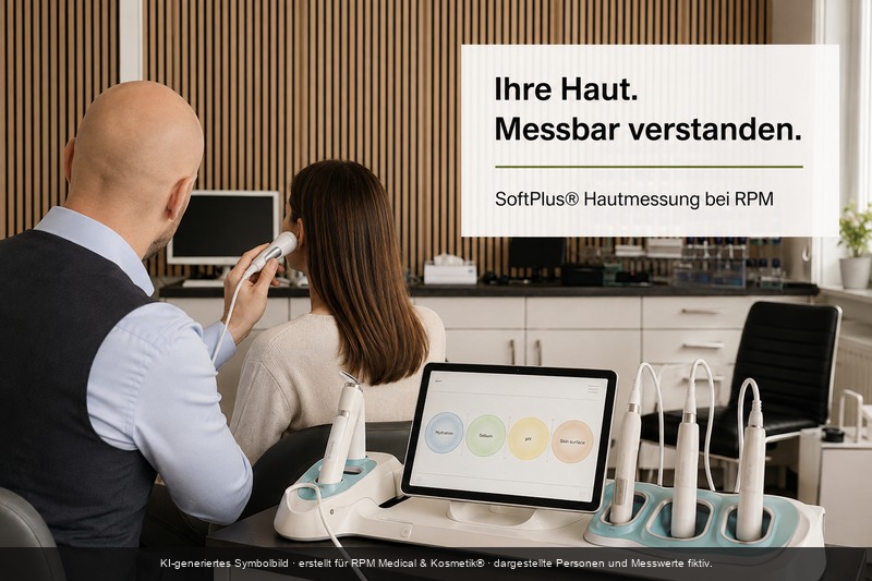 Sanfte SoftPlus Hautmessung mit Messsonde und computergestützter Auswertung bei RPM in Mönchengladbach